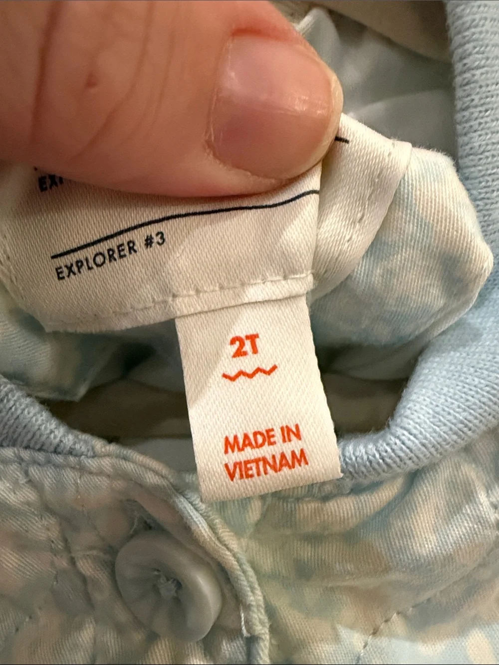 Cat & Jack Quilted Pale Blue Floral Puffer Jacket